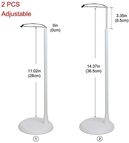 ZITA ELEMENT 2 Pcs Adjustable Doll Stand Support Base for 14-18 Inch Dolls - White Doll Holder