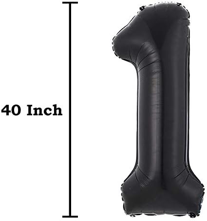 40 Inch Jumbo Black 18 Number Balloons for 18th Birthday Party Decoration, Supplies for Men and Women