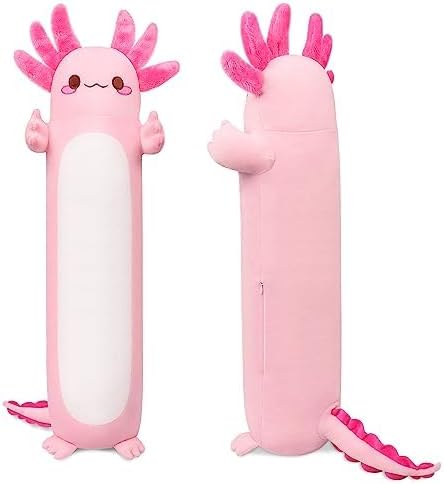 Auspicious beginning 20" Cute Axolotl Stuffed Animal Plush Pillow, Soft Kawaii Cat