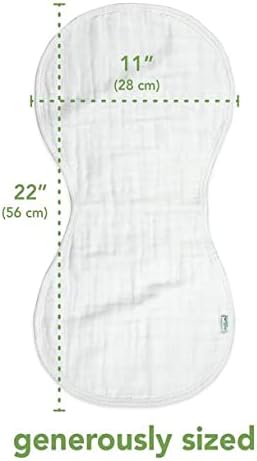 4 100% green sprouts Muslin Burp Cloths made from Organic Cotton | absorbent layers protect from sniffles,drips