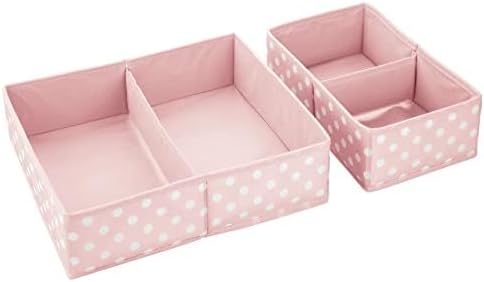 mDesign Fabric Drawer Organizer Bins, Kids/Baby Nursery Dresser, Closet, Shelf, Playroom Organization,