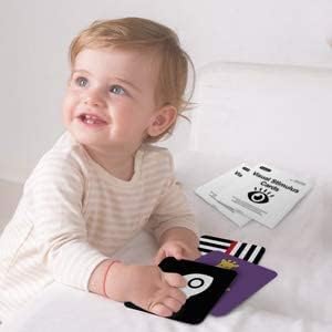 beiens High Contrast Baby Flashcard, 80 Pcs Visual Stimulation Learning Cards for Babies Ages 0-36 Months (5.5'' x