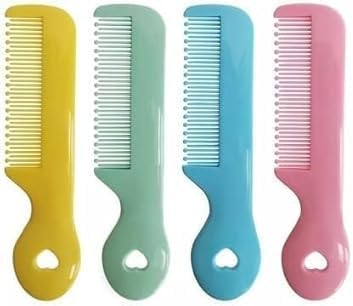 Jizlan 4Pcs Round Colorful Tip Bristles Baby Cute Comb Baby Grooming for Sensitive