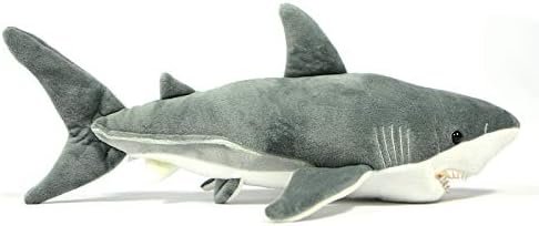 ZHONGXIN MADE Simulation Great White Shark Plush Toy - Grey 26Inches Lifelike Long Great