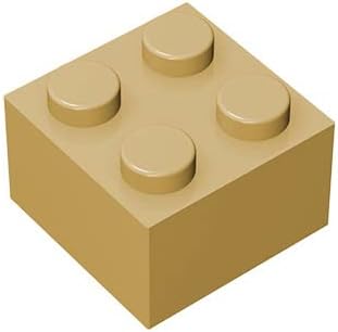 Classic Building Bricks 2 x 2 100 Piece, Creative Play Set - 100% Compatible with and All Major Brick Brands 3003(Colour:Apricot Yellow)