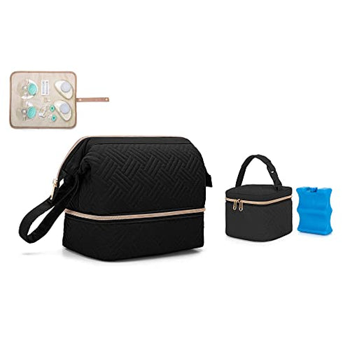 Fasrom Wearable Breast Pump Bag Bundle with Breastmilk Cooler Bag with Ice