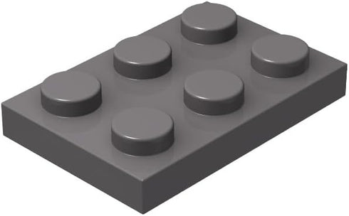 Dark Gray Plate 2x3, Classic Grey Plates Bulk, 100 Piece Building Plates Flat, Compatible with Lego Parts