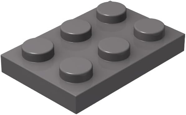 Dark Gray Plate 2x3, Classic Grey Plates Bulk, 100 Piece Building Plates Flat, Compatible with Lego Parts