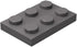 Dark Gray Plate 2x3, Classic Grey Plates Bulk, 100 Piece Building Plates Flat, Compatible with Lego Parts