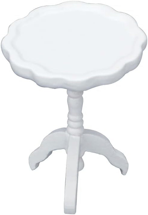 1:12 Miniature Dollhouse End Table Scale Wooden Furniture Round Side Tea Table Model for Dollhouse Living Room Scene