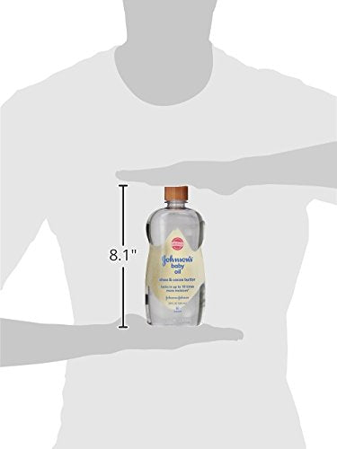 Johnson's Baby Oil, 20 fl. oz - Mineral Oil Enriched with Shea & Cocoa Butter for Moisture Retention
