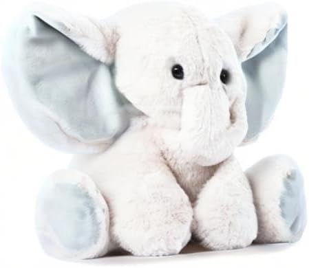 TCBunny Baby Elephant Bedtime Stuffed Animal Plush Toy Gift, 11", Kids, Amy (White)