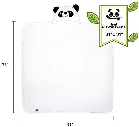 30 30 Inch HIPHOP PANDA Hooded Towel - Rayon Made from Bamboo, Bath Towel with Bear Ears for Newborn, Babie, Toddler
