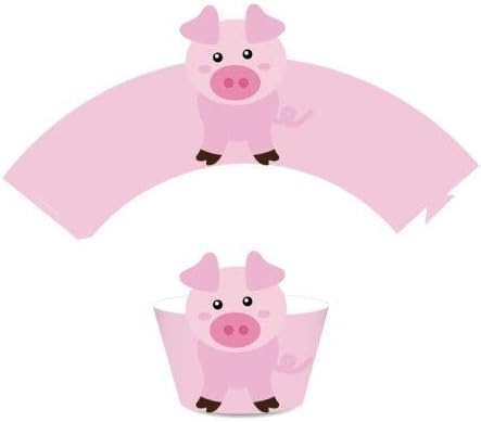 CC HOME 24 pcs Farm Animal Cupcake Wrappers for Baby Shower, Birthday Party, Wedding Decorations