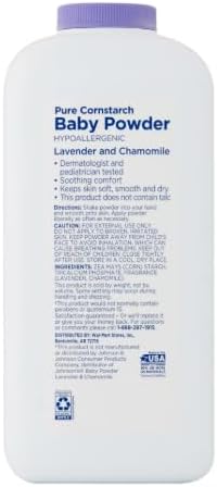 GENERIC Chamomile-Talc-Free(Pack 1, 22 Oz.) Equate Pure Cornstarch Baby Powder with Lavender