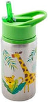 Stephen Joseph Stainless Steel Water Bottles, 18 OZ, Straw lid, Reusable tumbler, Insulated, Zoo by Stephen Joseph