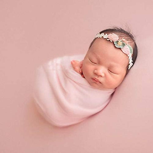 Magik Props(59 19.7'',Pink) Cotton Newborn Baby Swaddle Blanket Muslin Receiving Blanket Photo Wrap x