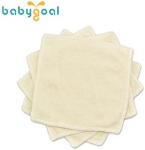 12-Pack babygoal Rayon from Bamboo Baby Cloth Wipes- Reusable & Washable Small Saliva Towels for Newborns- Ultra-Soft