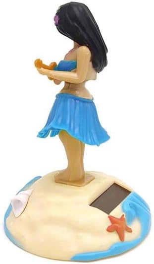 Solar Powered Dancing Figures Decoration, Hula Girl Shaking Head Ornaments for Car Dashboard Interior Decoration