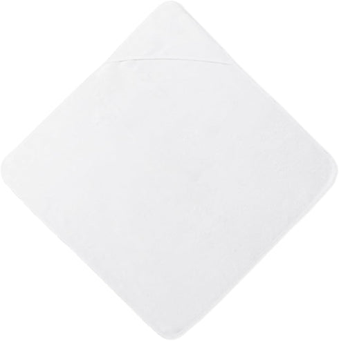 Generic Hooded 100 Percent Cotton Terry Baby Towel with Trim - White