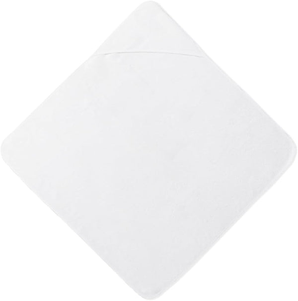 Generic Hooded 100 Percent Cotton Terry Baby Towel with Trim - White