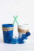 Re-Play Kids Dinnerware Set, Navy Blue, 10 oz. Open Cup, 7" Flat Plate, 12 Oz. Bowl, Fork & Spoon