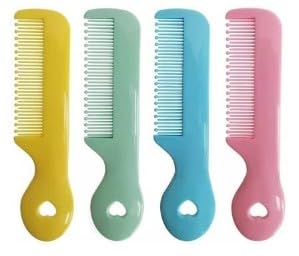 Jinshining Pack Of 4 Colorful Round Tip Bristles Baby Cute Comb Baby Grooming