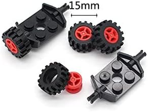 Traffic Light, Tires Bulk Lot - Building Bricks Block Education Wheels Set Toy Compatible with Major Brands, 52 pcs
