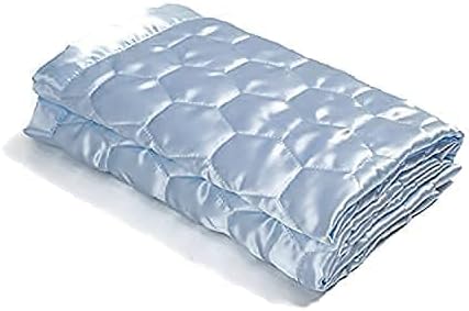 Heavens Cuddles 48"x36" Quilted Satin Baby Blanket (Light Blue)