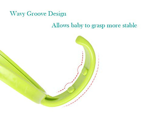 Bottle Handles Grips Compatible for Comotomo Feeding Baby Bottles (Set of 4, 2 Pink + 2 Green)