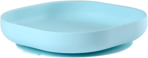 BEABA Silicone Baby Suction Plate, Non-Slip Suction Bottom, Easy to Clean, Sky Color