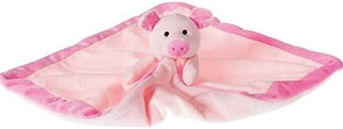 Apricot Lamb Stuffed Animals Security Blanket, Pink Pig Infant Nursery Character Blanket, 14 Inches