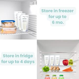 8oz Pack 120 Zomee Breast Milk Storage Bags Leakproof Double-Zip Seal, Self-Standing, Easy-Pour Design, Freezer Safe