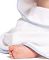 Set Fishers Finery Bamboo Viscose Baby Hooded Bath Towel & Washcloth - Unique Mitten Design (Blue)