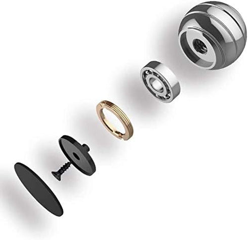 DBlosp 1.5 Kinetic Desk Toys,Full Body Optical Illusion Spinner Ball,Gifts for Men,Women,Kids Size (Silver)