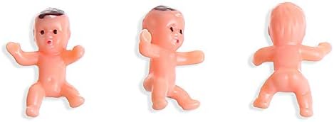 CCINEE 60 Pieces 1 Inch Mini Plastic Babies for Baby Shower Games, Bulk Tiny King Cake Babies Figurines for Party