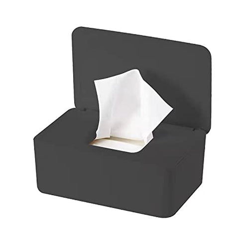 Baby Wipe Holder, Keeps Diaper Wipes Fresh, Easy Open & Close Container (Black)