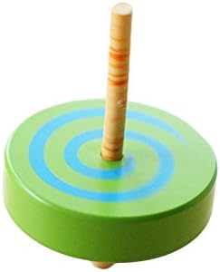 GoodPlay 2PCS Wooden Spinning Top Gyroscope with Handle and Pull String Wire, Color Random