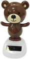 1Pc Brown Solar Dancing Bear Decor, Bobbling Head Bear, Solar Powered Dancing Figurine for Dashboard