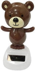 1Pc Brown Solar Dancing Bear Decor, Bobbling Head Bear, Solar Powered Dancing Figurine for Dashboard