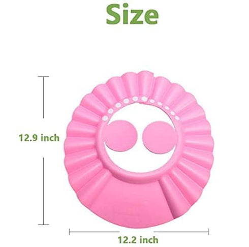 Shower Cap Bathing Cap with Earshield, Soft Adjustable Visor Hat for Safe Shampoo Shower Protection (BLUE)