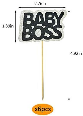 30 PCS BABY BOSS Cupcake Toppers, Glitter Kids Birthday Party Supplies Decorations, Baby Shower Party Supplies