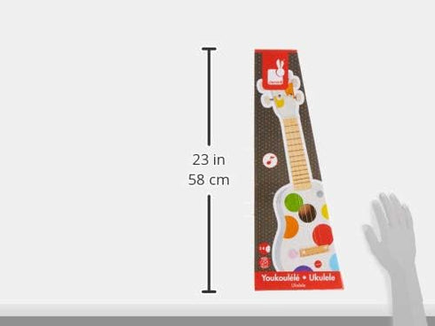 3+ J07597 Janod - Confetti Children's Ukulele - Enhancing Kids' Musical Performances - Vibrant Engaging Design
