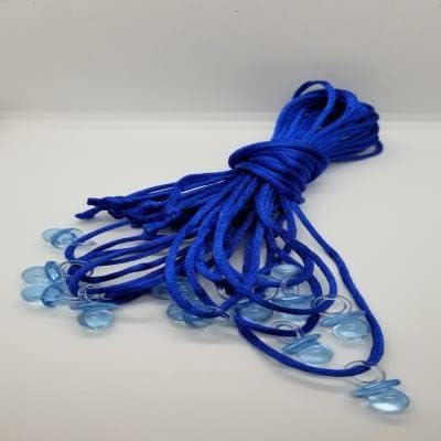KC Accessories 36 Pcs 7/8" Mini Royal Blue Plastic Pacifier Necklaces "Don't Say Baby!"
