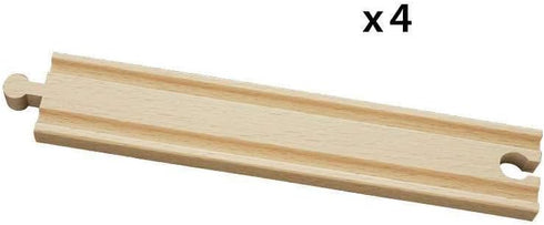 33341-4 Set 3 BRIO World Piece Long Straight Wooden Train Tracks | Expandable & Compatible Railway | Engineered