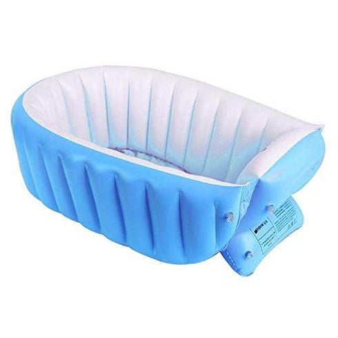 SuperLi Inflatable Baby Bathtub, Kid Infant Toddler Infant Newborn Inflatable Foldable Shower Pool (Blue)