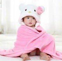 Hooded Toddler Blanket | Plush Soft Animal Baby Hoodie Blankie 36x27 + Hood, Light Pink