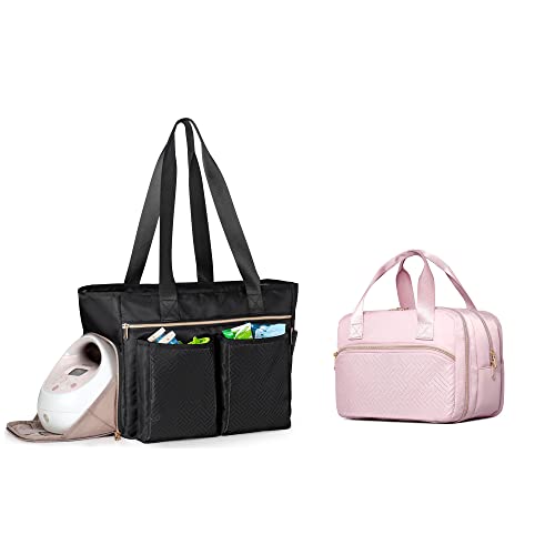 Fasrom Wearable Breast Pump Bag with Cooler Bundle with Pumping Travel Tote