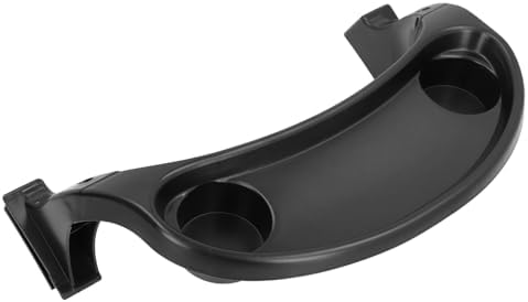 Black Universal Stroller Snack Tray with Cup Holder - Convenient Organizer