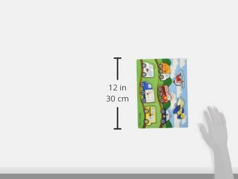 Melissa & Doug Wooden Peg Puzzle, Vehicles (8 pcs)
